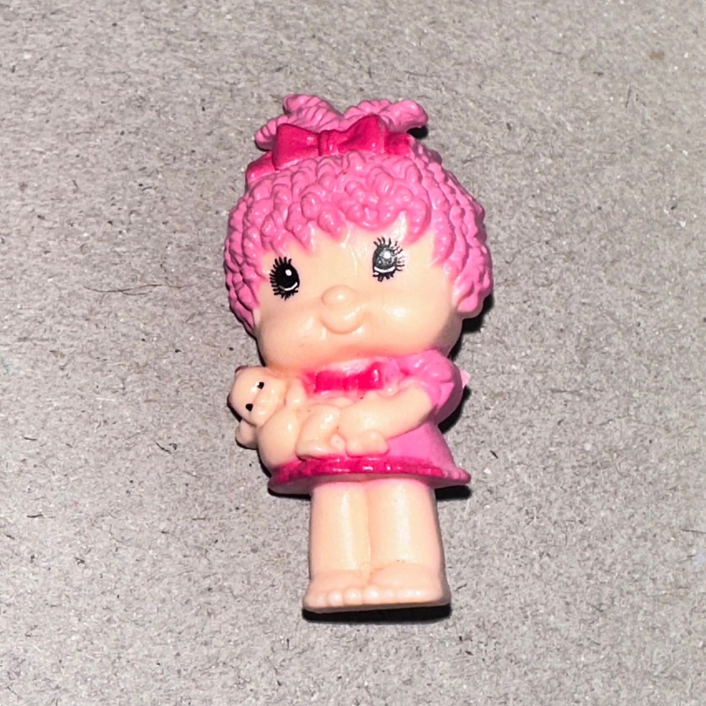 Vintage 1984 Hugga Bunch‎ Impkins Pink Girl with Baby Hair Barrette Clip 80s Toy